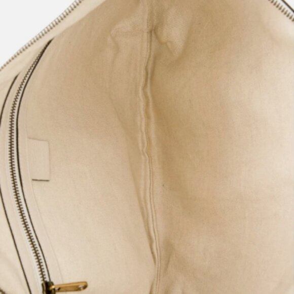 Gucci New W/Tag Authentic Crossbody Bag Ivory Leather Logo Print Half Moon Hobo - Picture 5 of 5